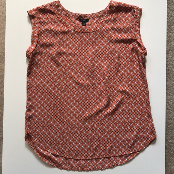 🎃Ann Taylor Factory- orange sleeveless blouse-S - Picture 2 of 10